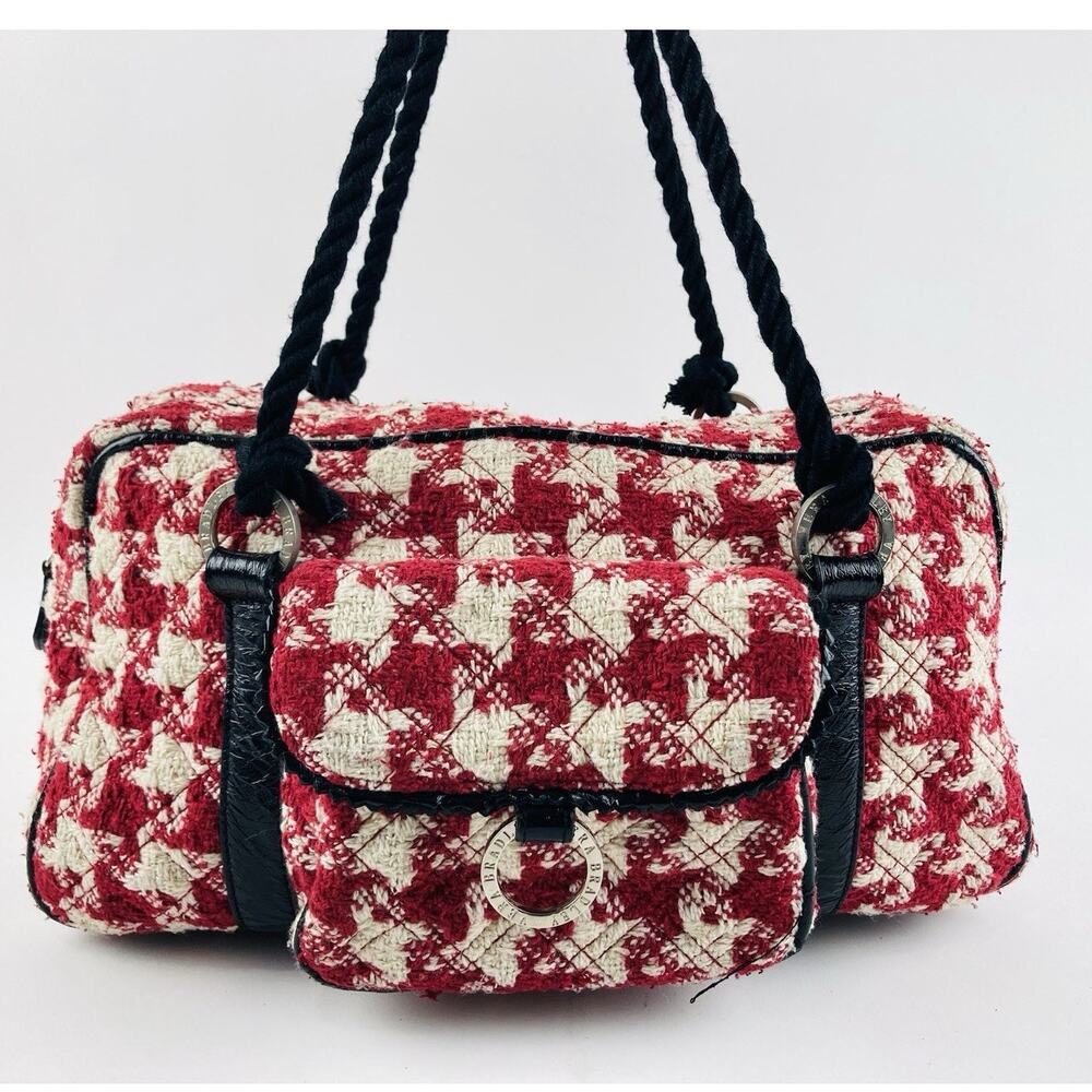 Vera Bradley Houndstooth Zip Purse Plaid Red Mini Duffle Bag Satchel Shoulder Ar